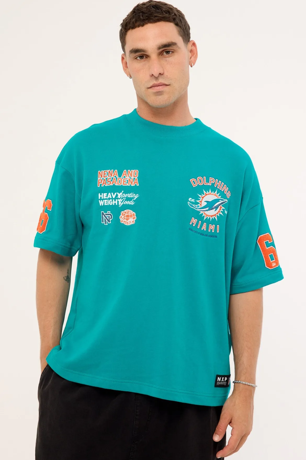 Dolphins Established Loopback Tee Aqua
