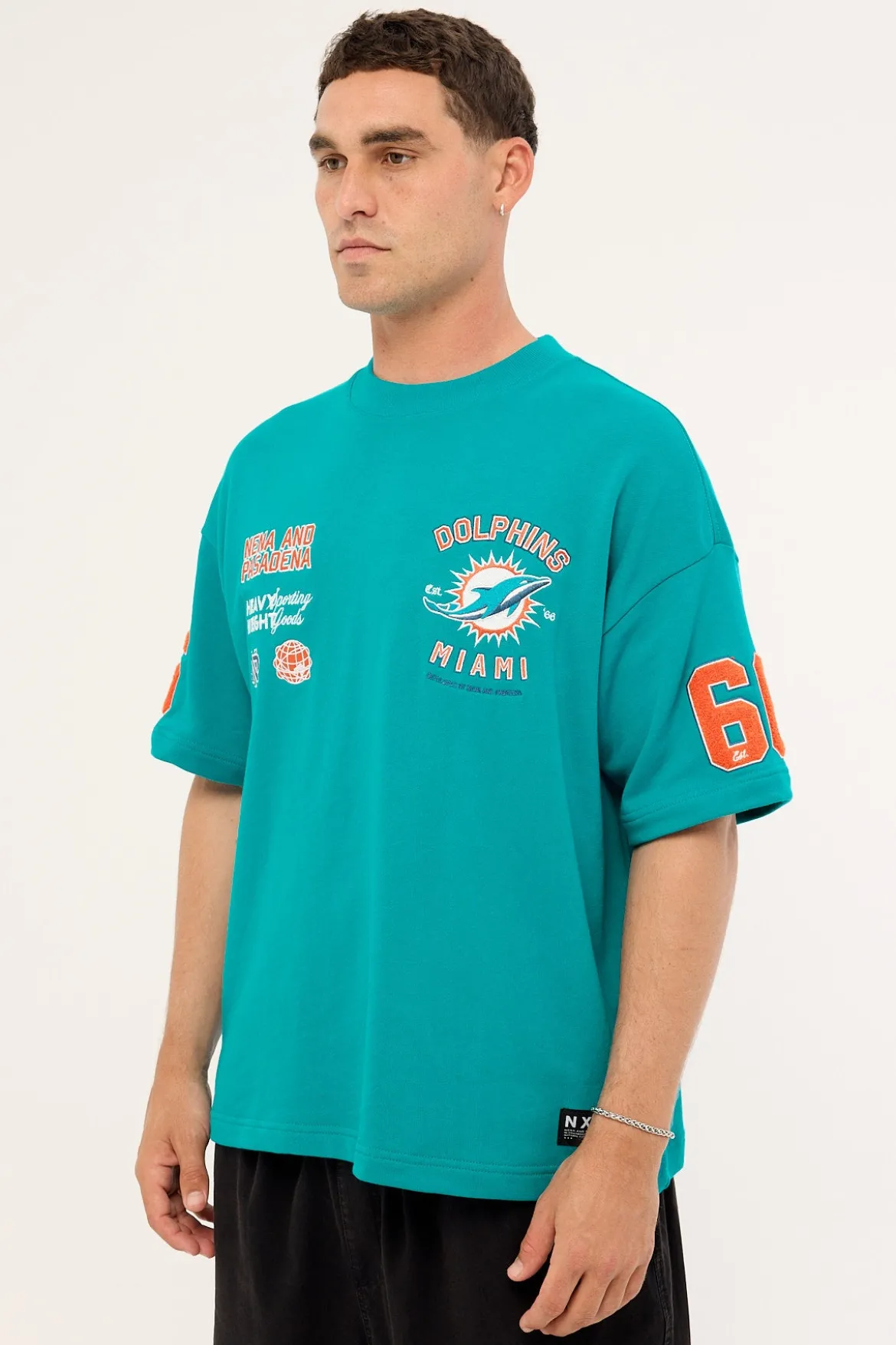 Dolphins Established Loopback Tee Aqua