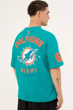Dolphins Established Loopback Tee Aqua