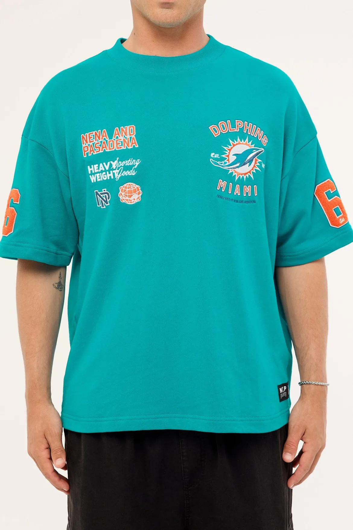 Dolphins Established Loopback Tee Aqua
