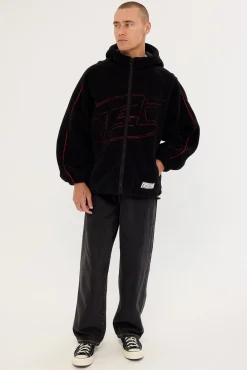 Dominion Hooded Sherpa Jacket Black
