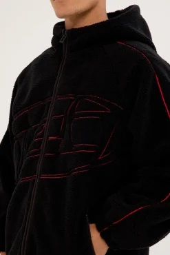 Dominion Hooded Sherpa Jacket Black