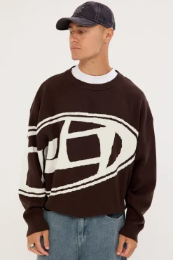 Dominion Knit Sweater Coffee Brown