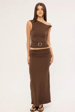 Dorian Maxi Skirt Brown