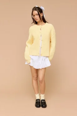 Dottie Slouch Cardigan Lemon