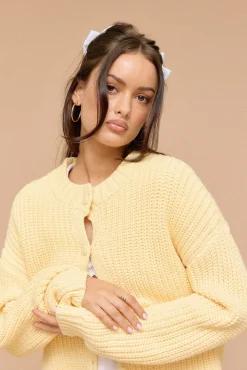 Dottie Slouch Cardigan Lemon