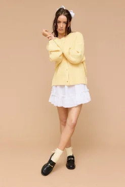 Dottie Slouch Cardigan Lemon