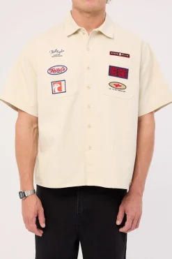 Double Time Short Sleeve Short Work Shirt Bone