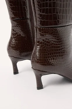 Dove Croc Patent Boot Chocolate Chocolate