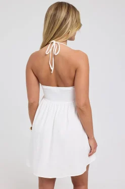 Dreaming Halter Mini Dress White