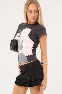 Dreamwave Baby Tee Washed Black