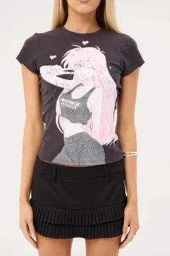 Dreamwave Baby Tee Washed Black