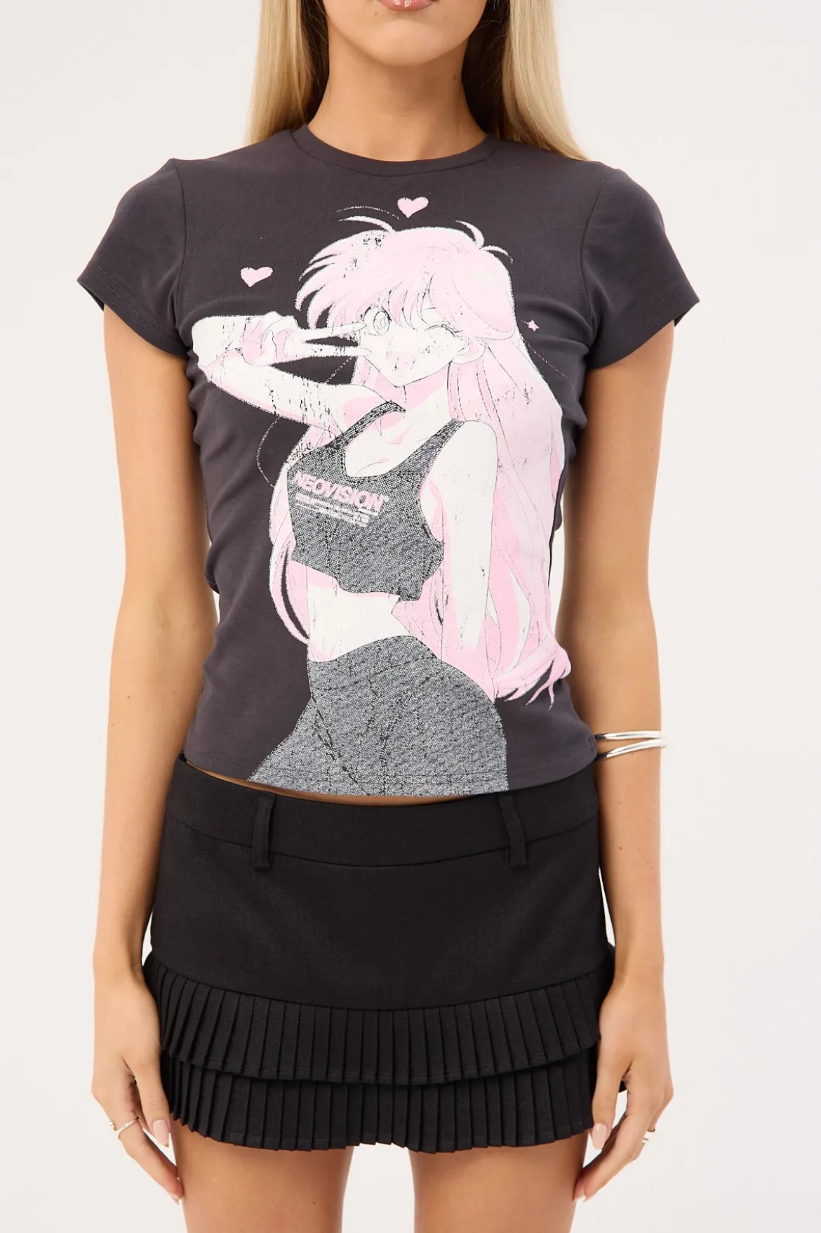 Dreamwave Baby Tee Washed Black