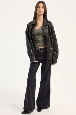 Drop Kick Flare Jean Black Rinse