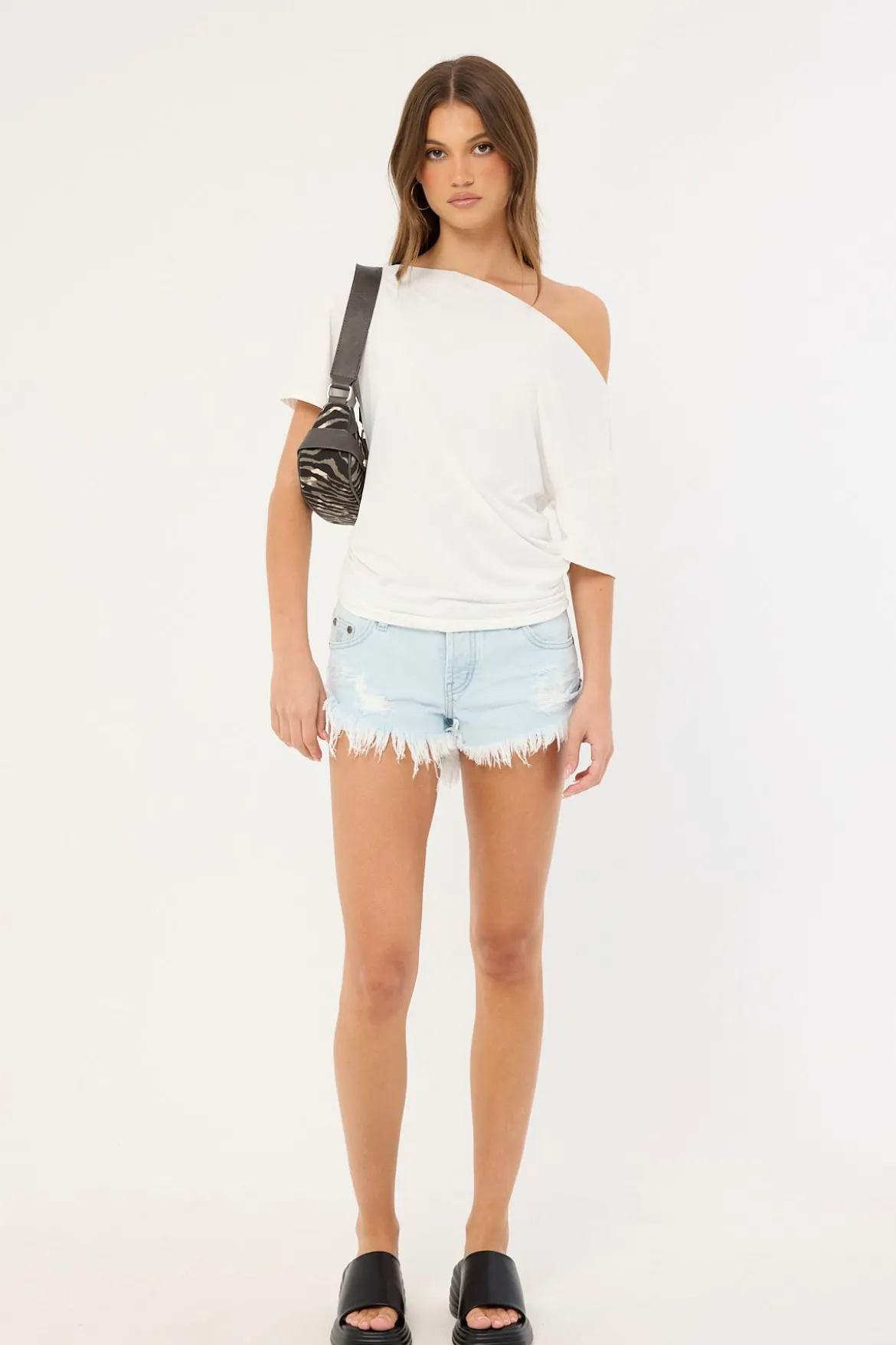 Dukes Low Waist Mini Denim Shorts Xanthe
