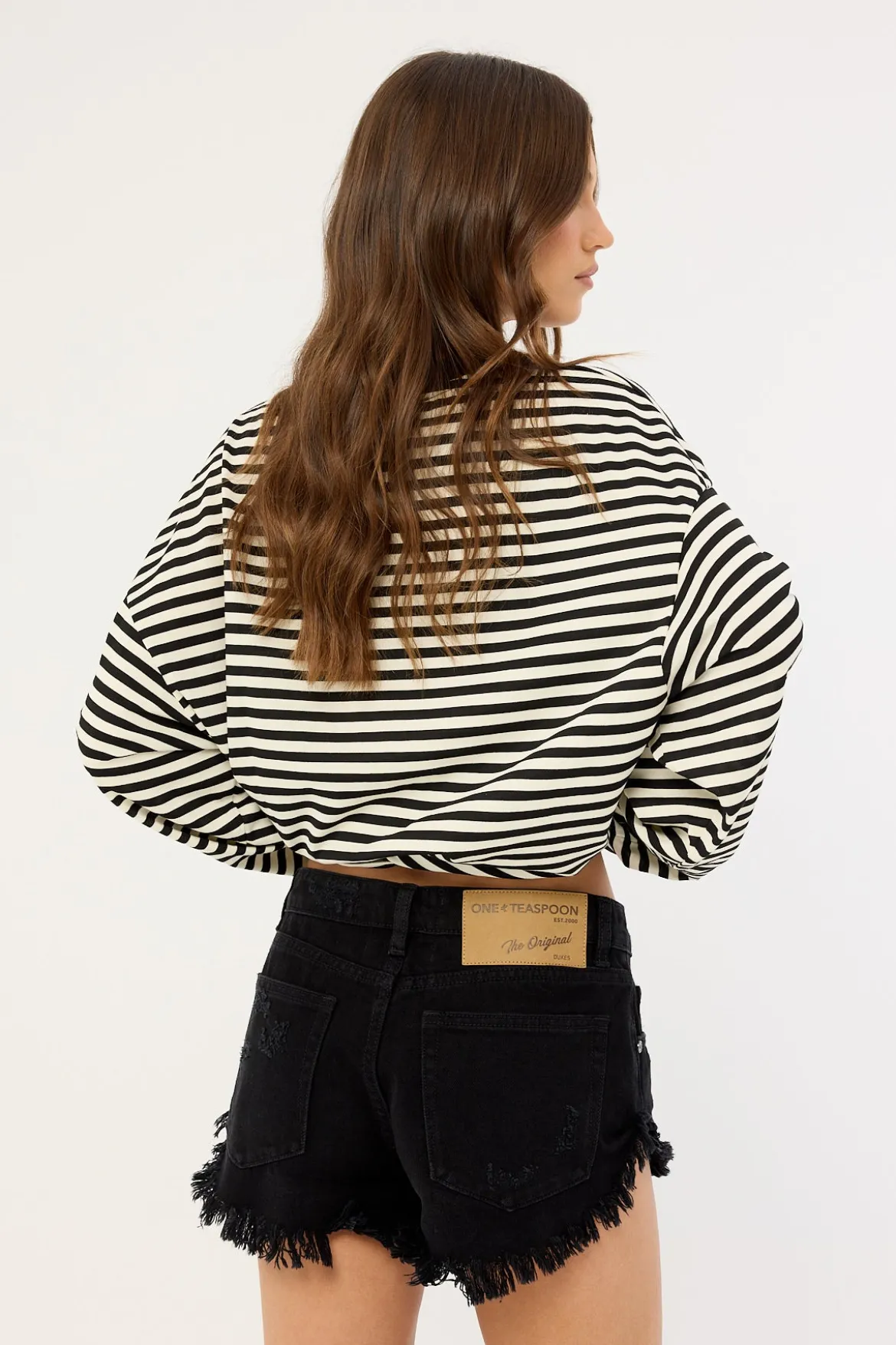 Dukes Low Waist Mini Denim Shorts Double Black