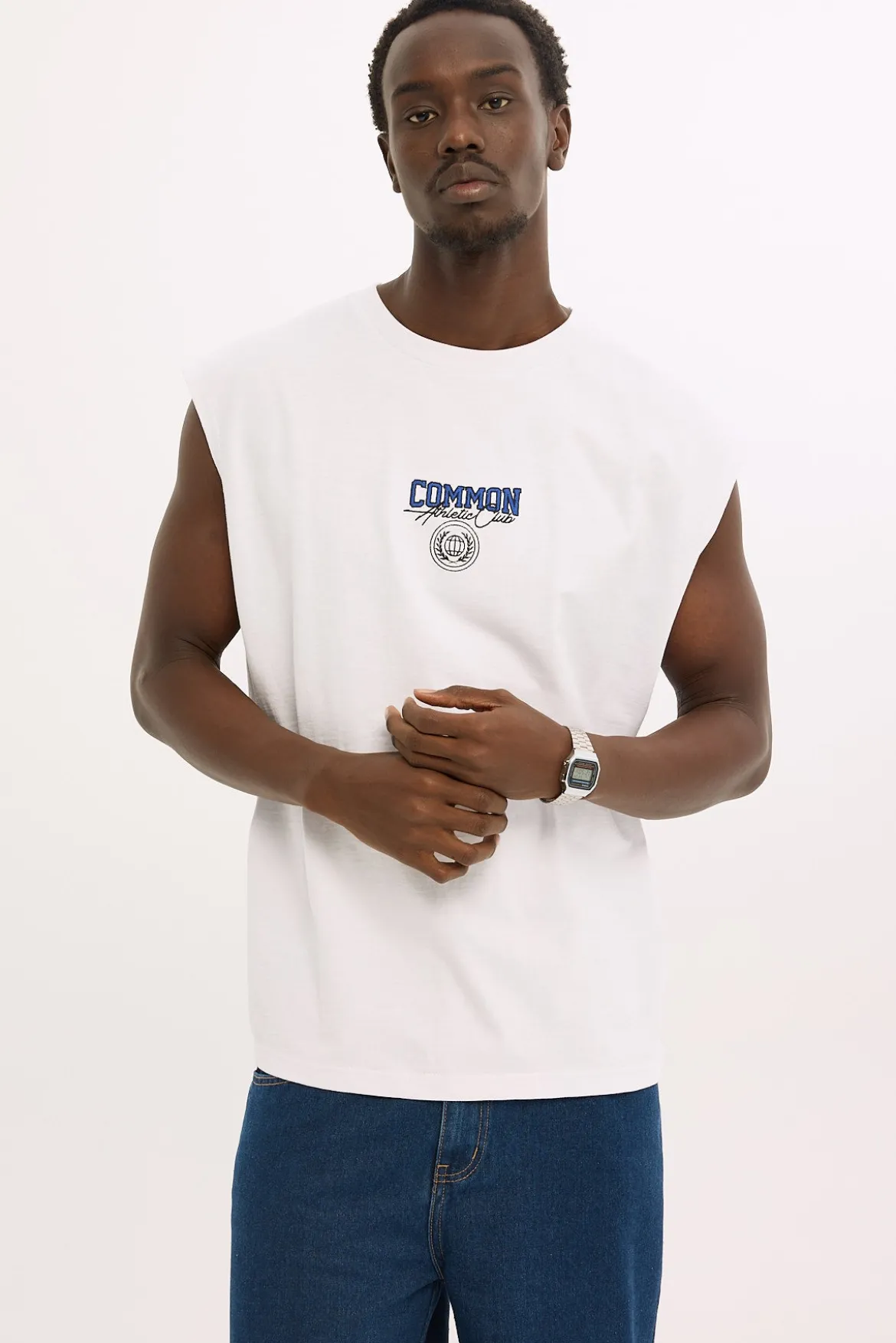 Dynamic Slub Muscle Tank White