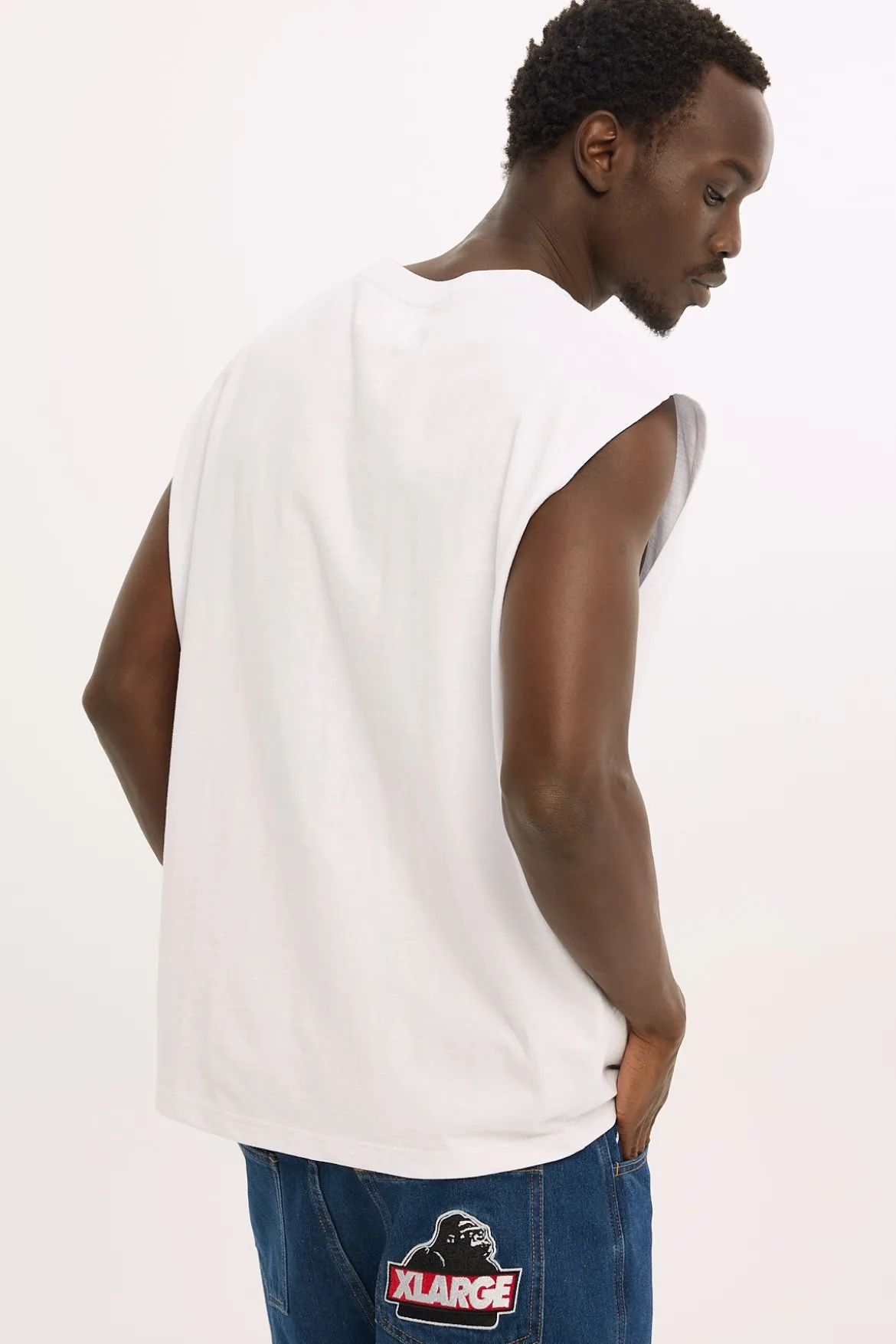Dynamic Slub Muscle Tank White