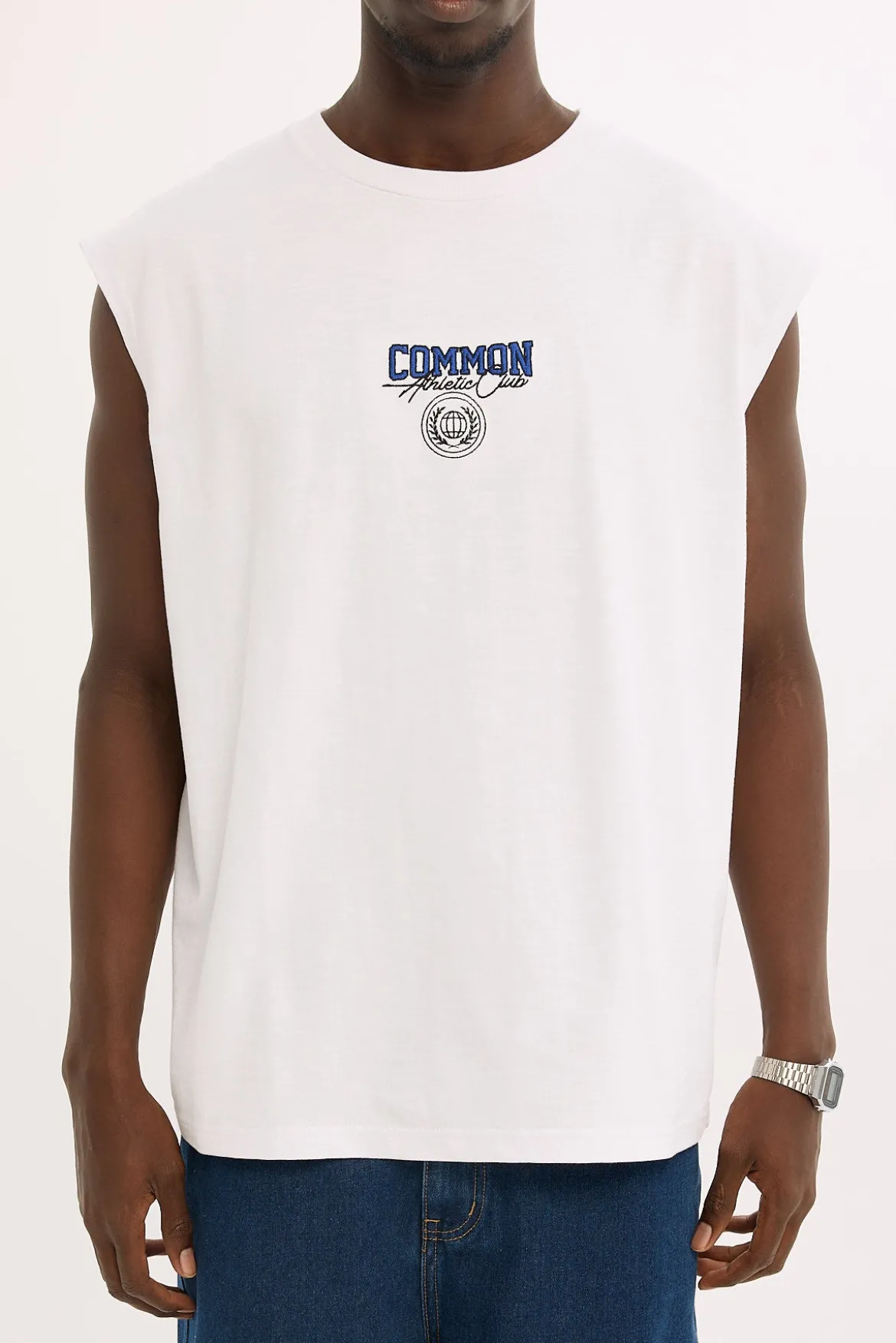 Dynamic Slub Muscle Tank White