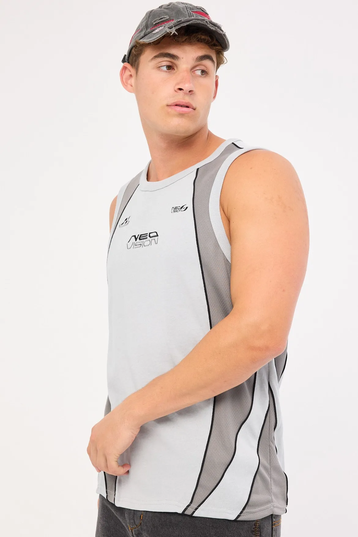 Echelon Loose Singlet Tank Grey
