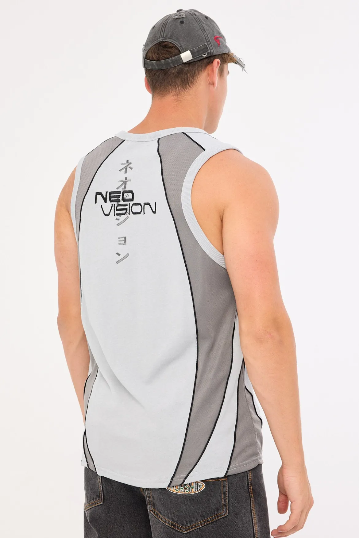 Echelon Loose Singlet Tank Grey