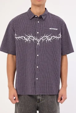 Echoes Oversize Shirt Purple Check