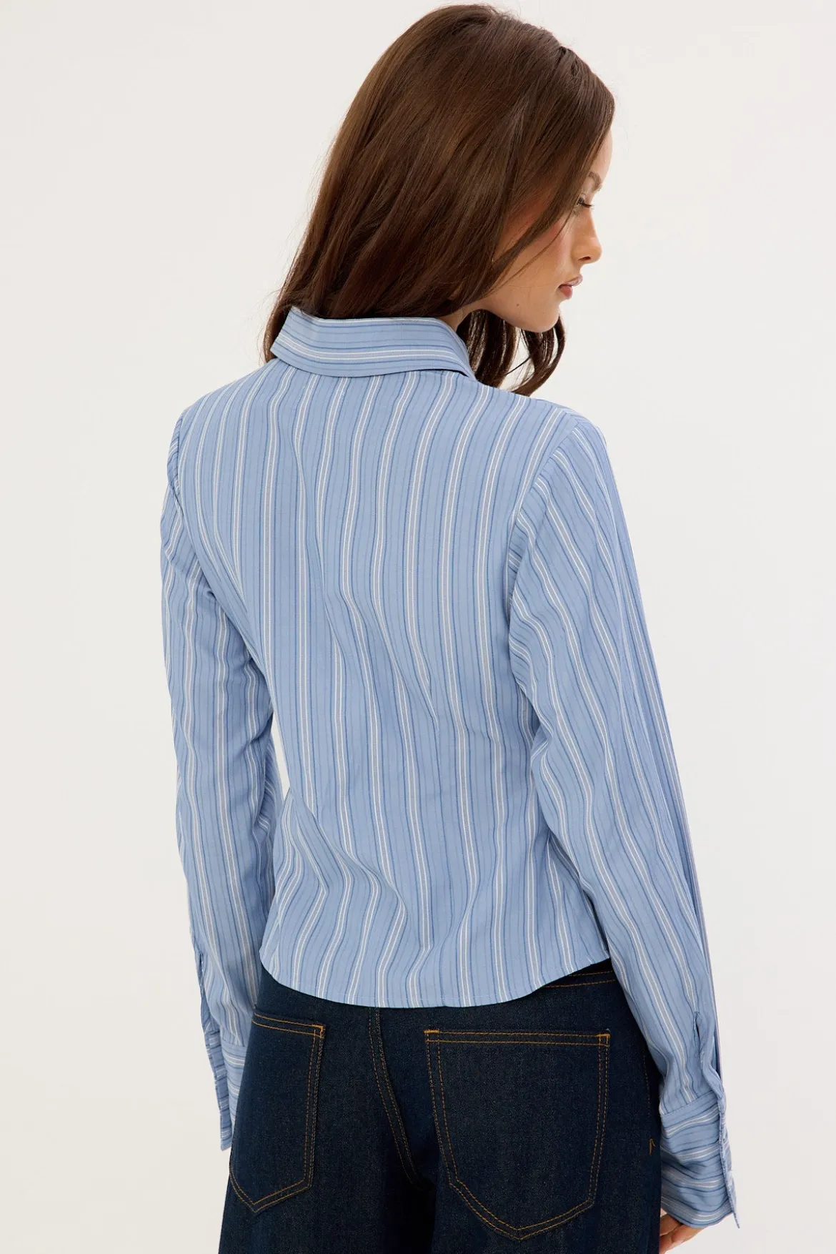 Eden Stripe Long Sleeve Shirt Blue