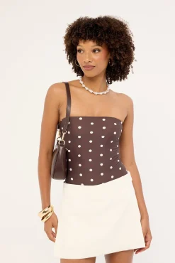 Elia Mid Rise Linen Skort White