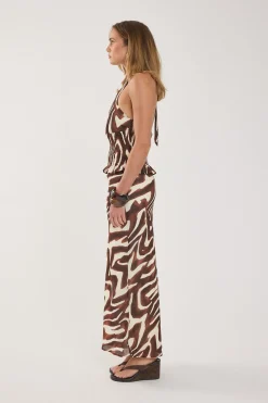 Elliot Halter Top Brown Print