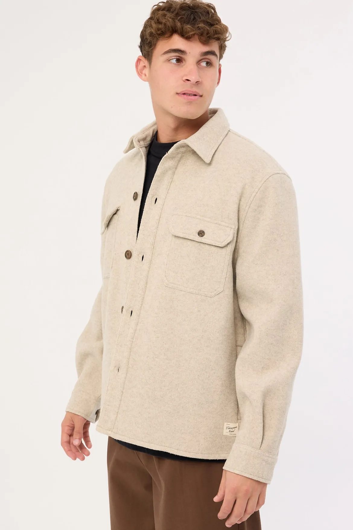Elmer Heavyweight Overshirt Natural Marle
