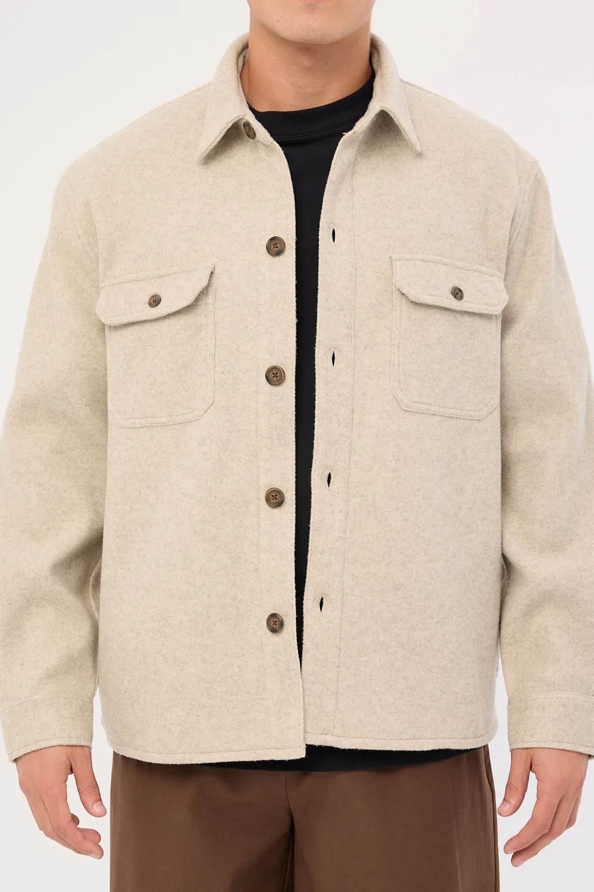 Elmer Heavyweight Overshirt Natural Marle