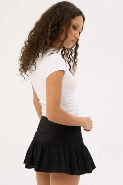 Eloise Broderie Skort Black