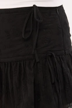 Eloise Broderie Skort Black