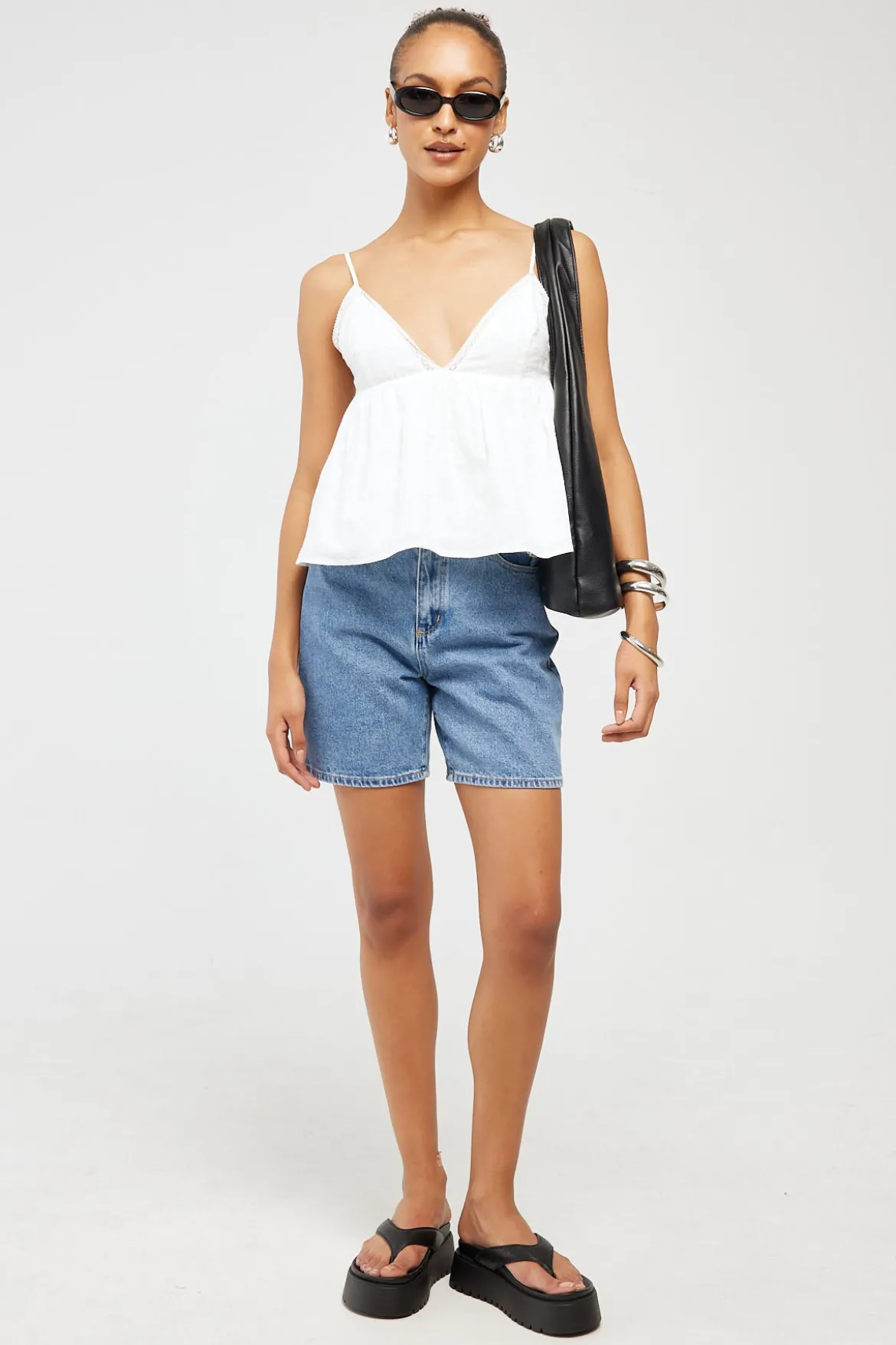 Eloise Broderie Top White
