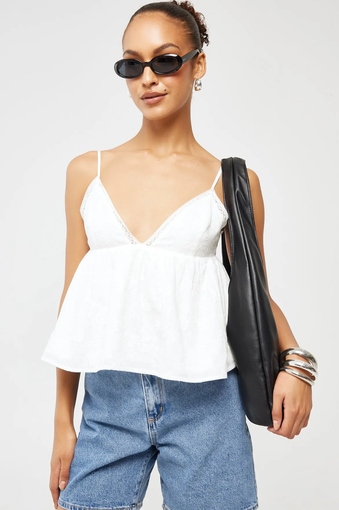 Eloise Broderie Top White