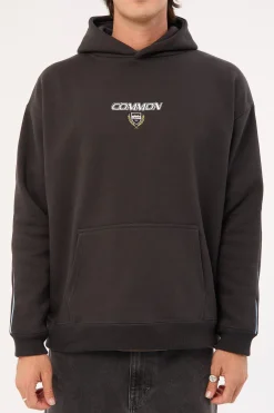 Emblem Boxy Hoodie Black