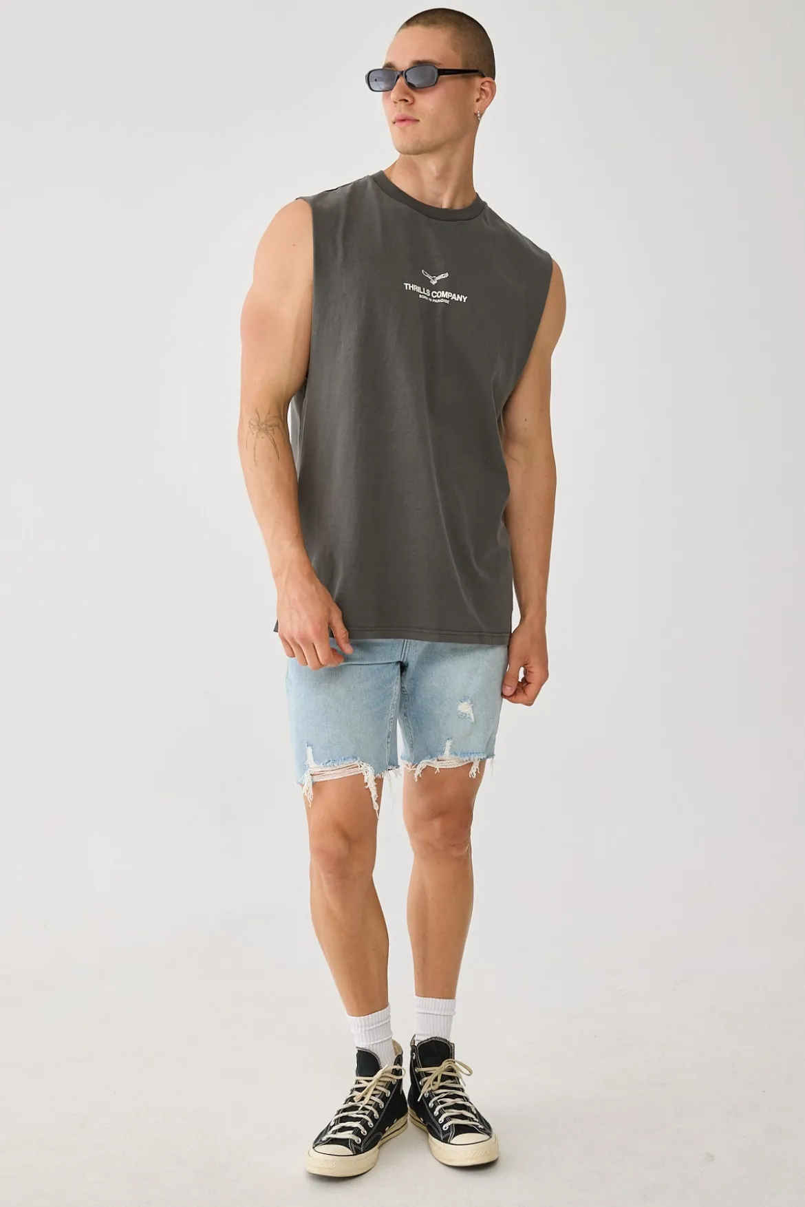 Emblem Merch Fit Muscle Tee Merch Black