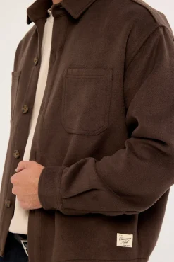 Emerson Cropped Heavyweight Overshirt Fudge Brown