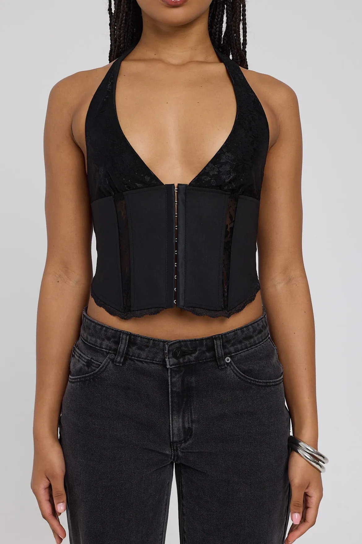 Emersyn Lace Corset Top Black