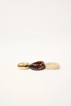Emery Resin Bangle 3 Pack Brown