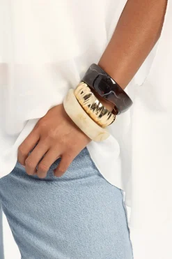 Emery Resin Bangle 3 Pack Brown