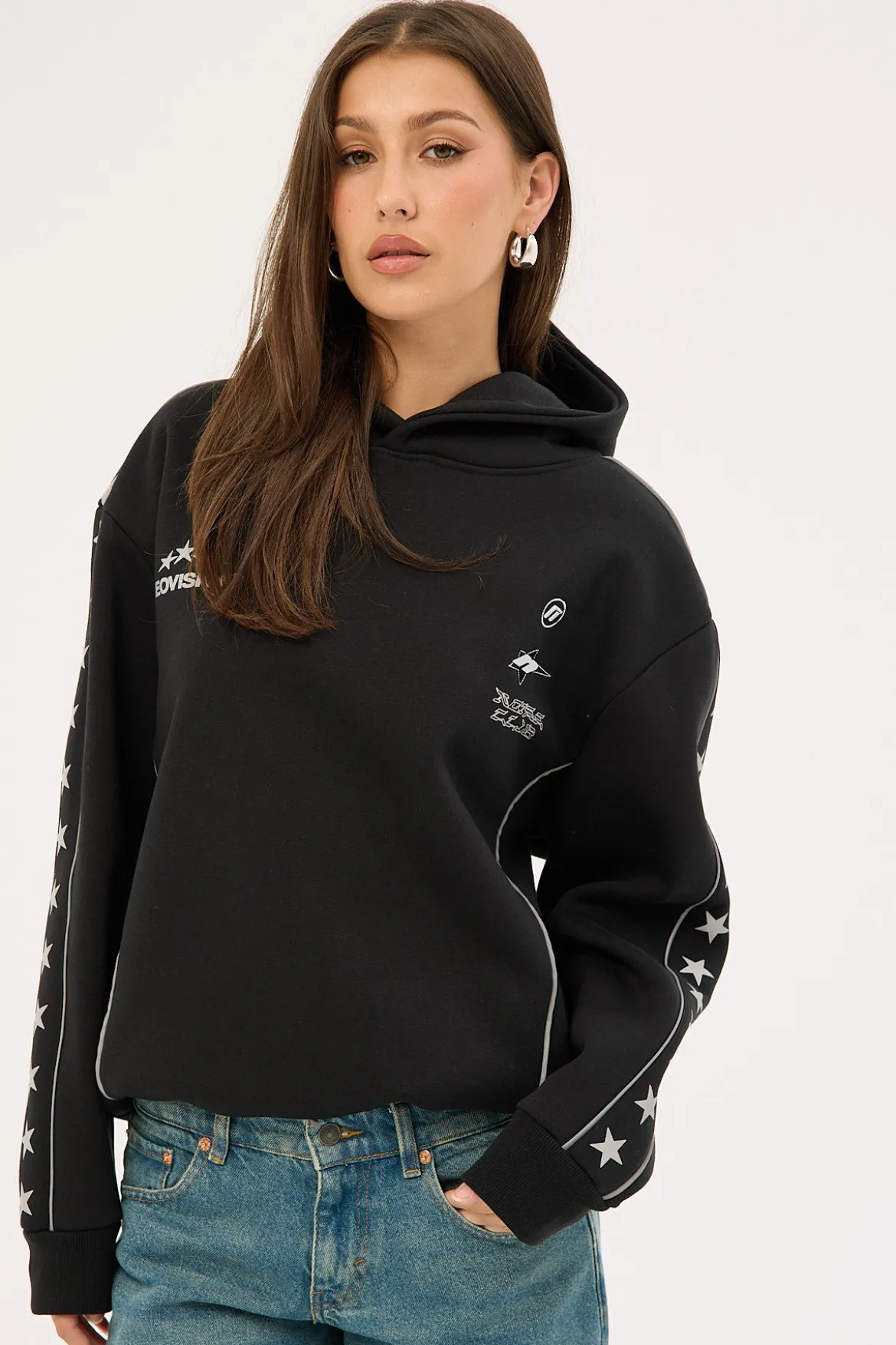 Empire Relaxed Hoodie Black