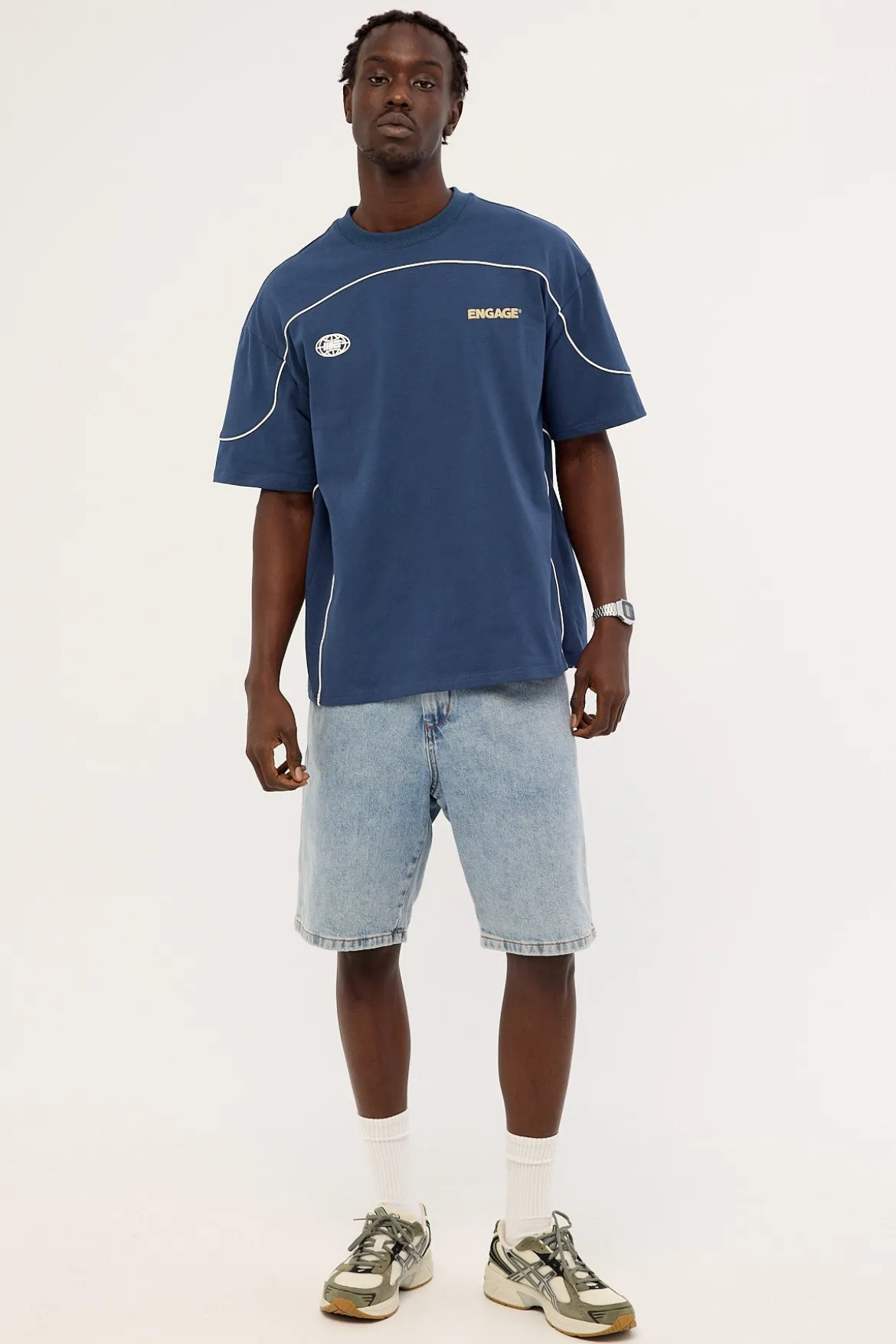 Engage Global Piping Tee Navy