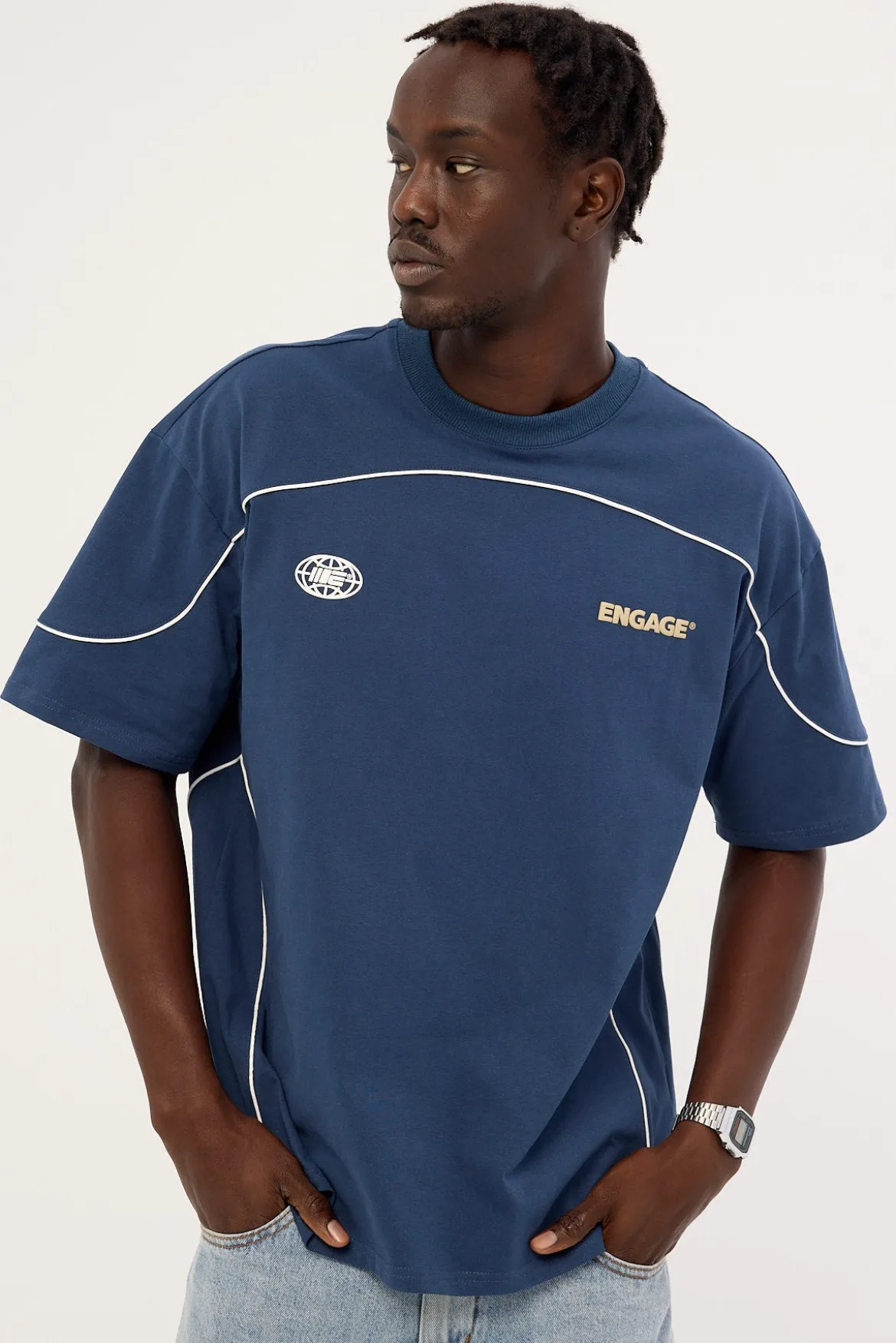 Engage Global Piping Tee Navy