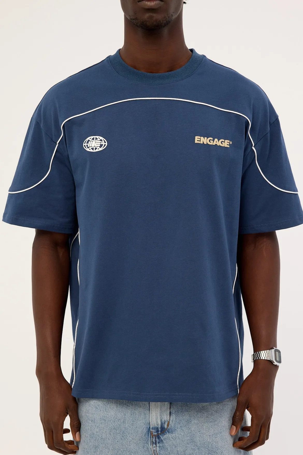 Engage Global Piping Tee Navy