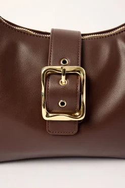 Enola Buckle Tote Bag Brown