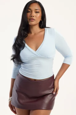 Enora Mid Rise Pu Skort Burgundy