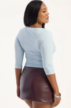 Enora Mid Rise Pu Skort Burgundy