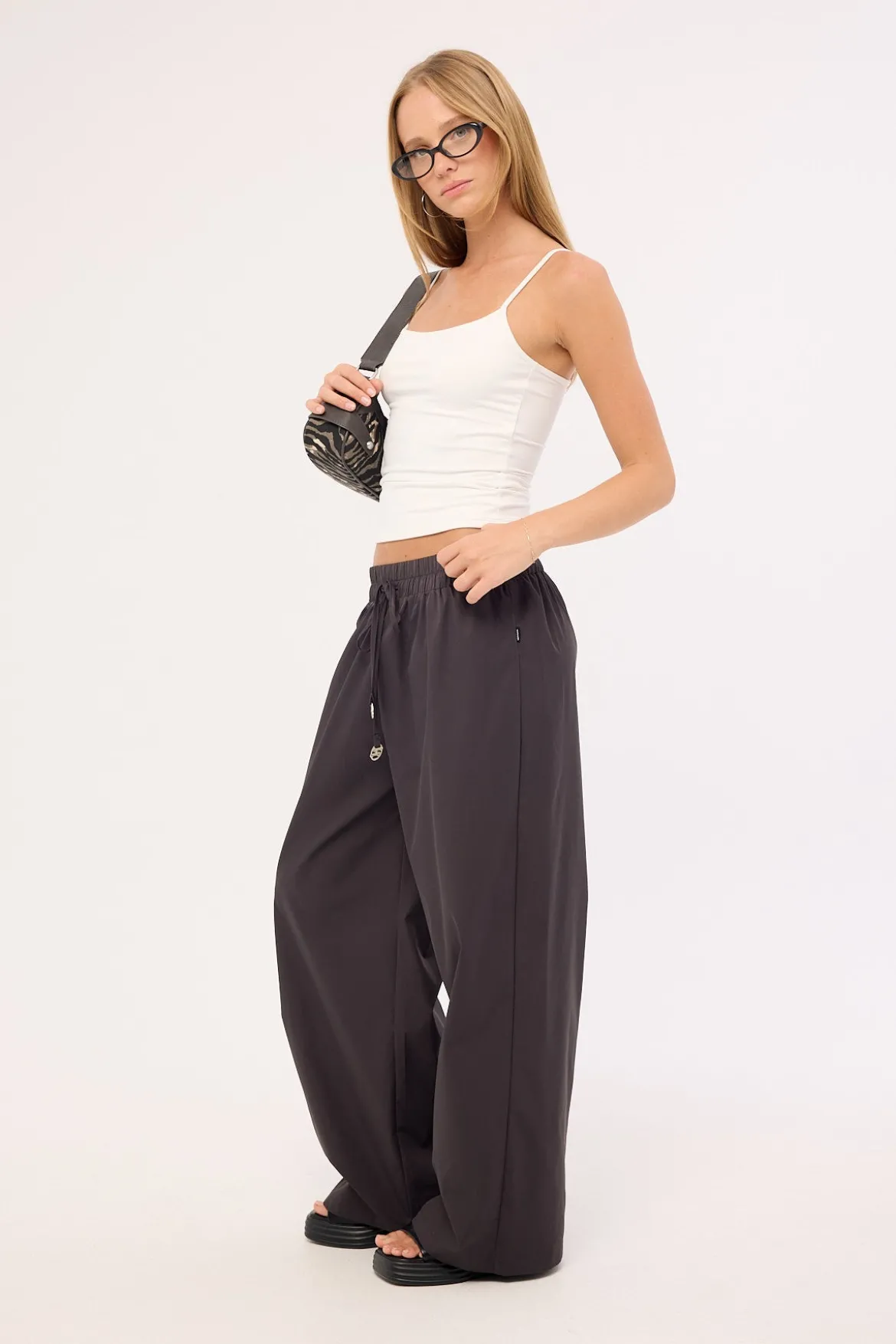 Error Wide Leg Cargo Pant Charcoal