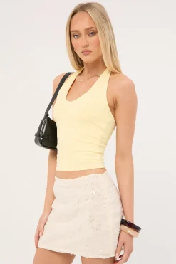 Essie Sequin Mini Skirt Off White